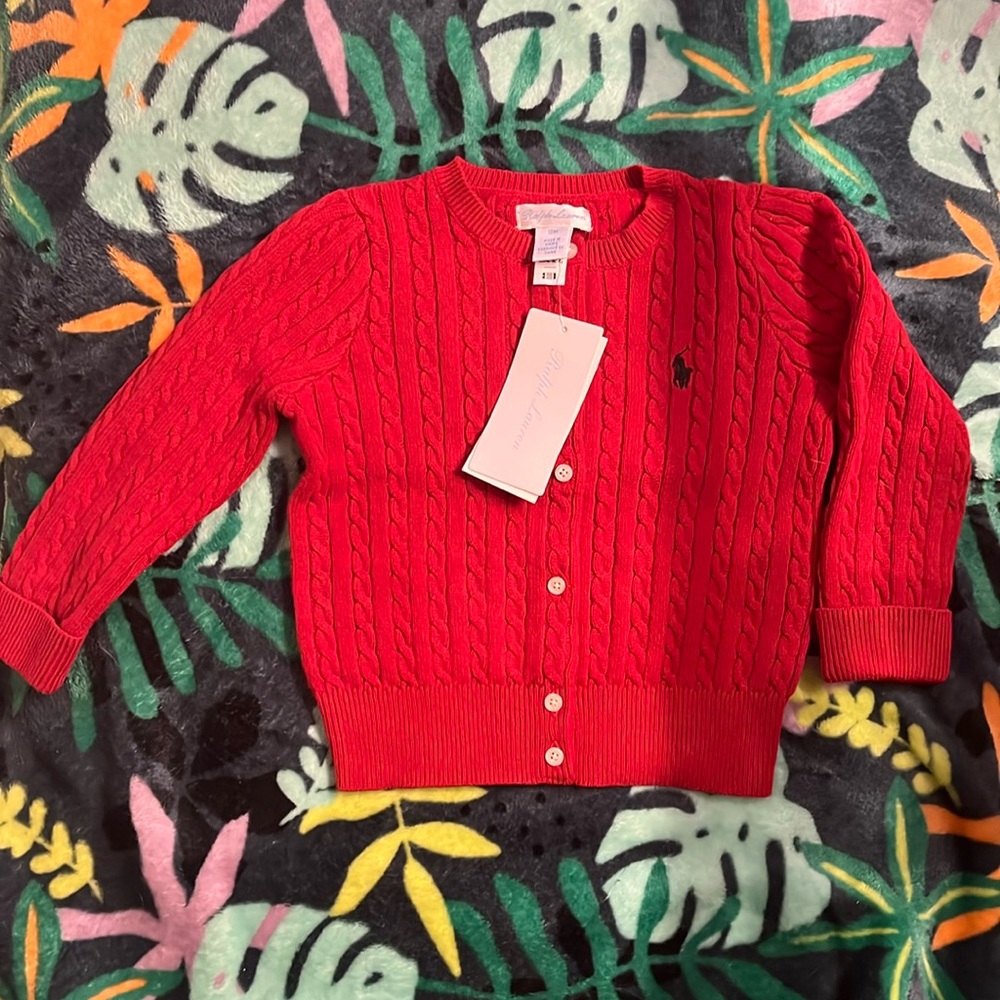 Ralph Lauren Classics red Cardigan - 18 months